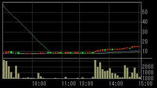ジョイント・コーポレーション（８８７４）上場廃止発表後２００９年６月３日５分足チャート
