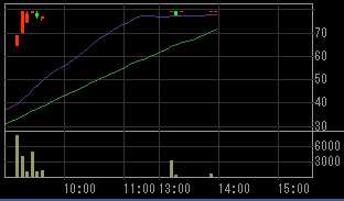 エスグラントコーポレーション（８９４３）上場廃止発表後２００９年３月２４日５分足チャート