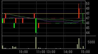 総和地所（３２３９）上場廃止発表後２０１０年６月１１日５分足チャート