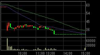 総和地所（３２３９）上場廃止発表後２０１０年６月３０日５分足チャート