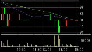 ディーワンダーランド（９６１１）上場廃止発表後２０１０年１月２７日５分足チャート